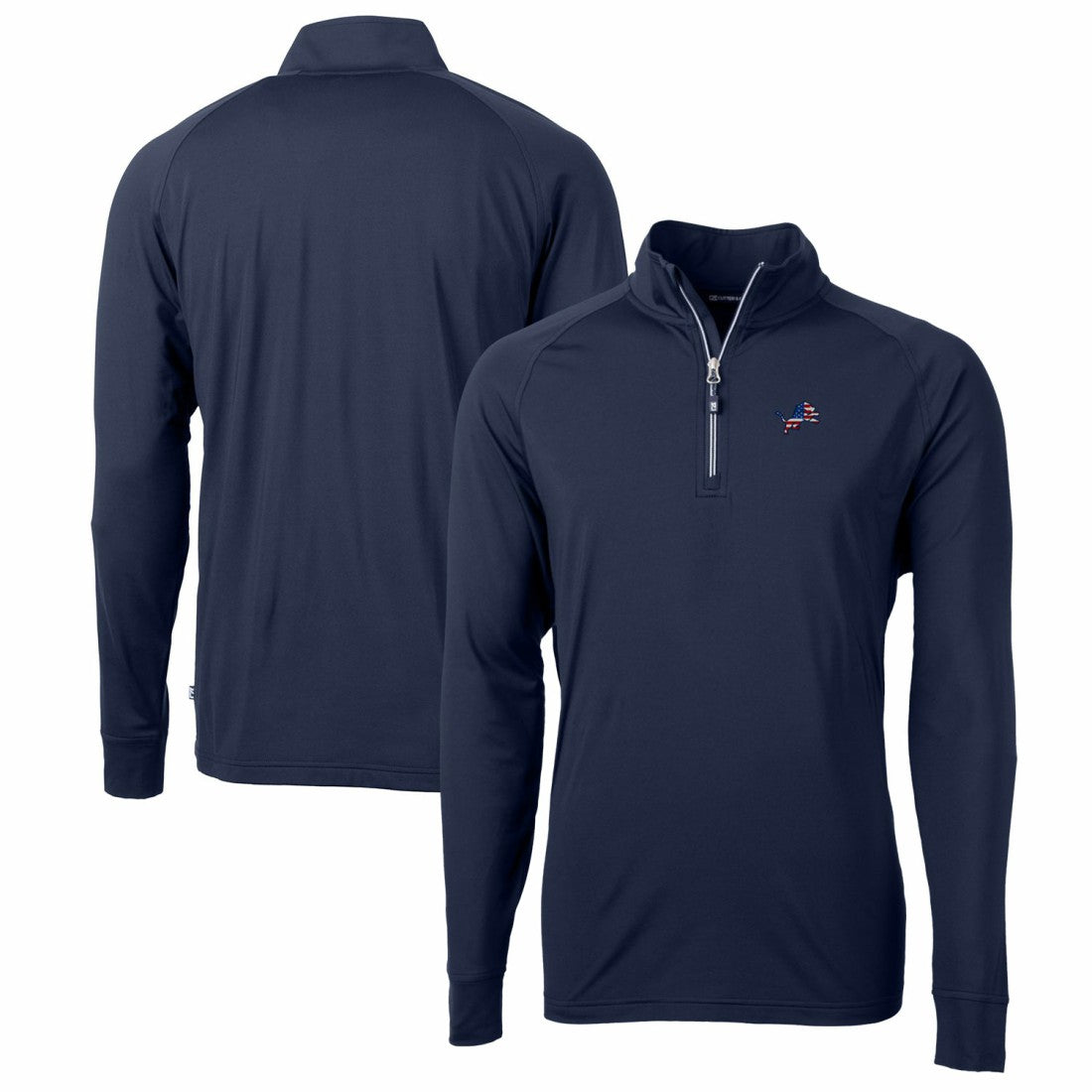 Detroit Lions Cutter & Buck Big & Tall Adapt Eco Knit Stretch Recycled Quarter-Zip Pullover Top - Navy discount
