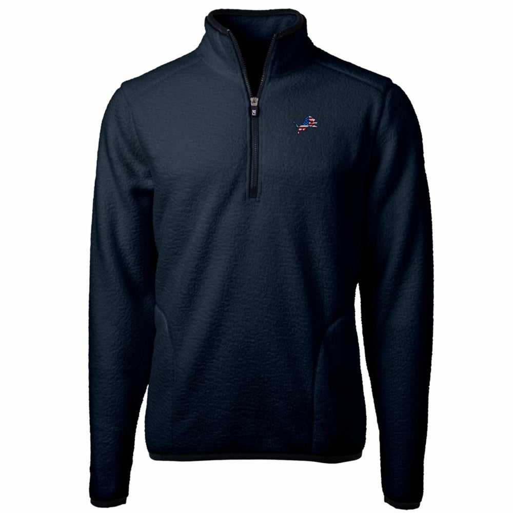 Detroit Lions Cutter & Buck Big & Tall Cascade Eco Sherpa Fleece Quarter-Zip Pullover Jacket - Navy discount