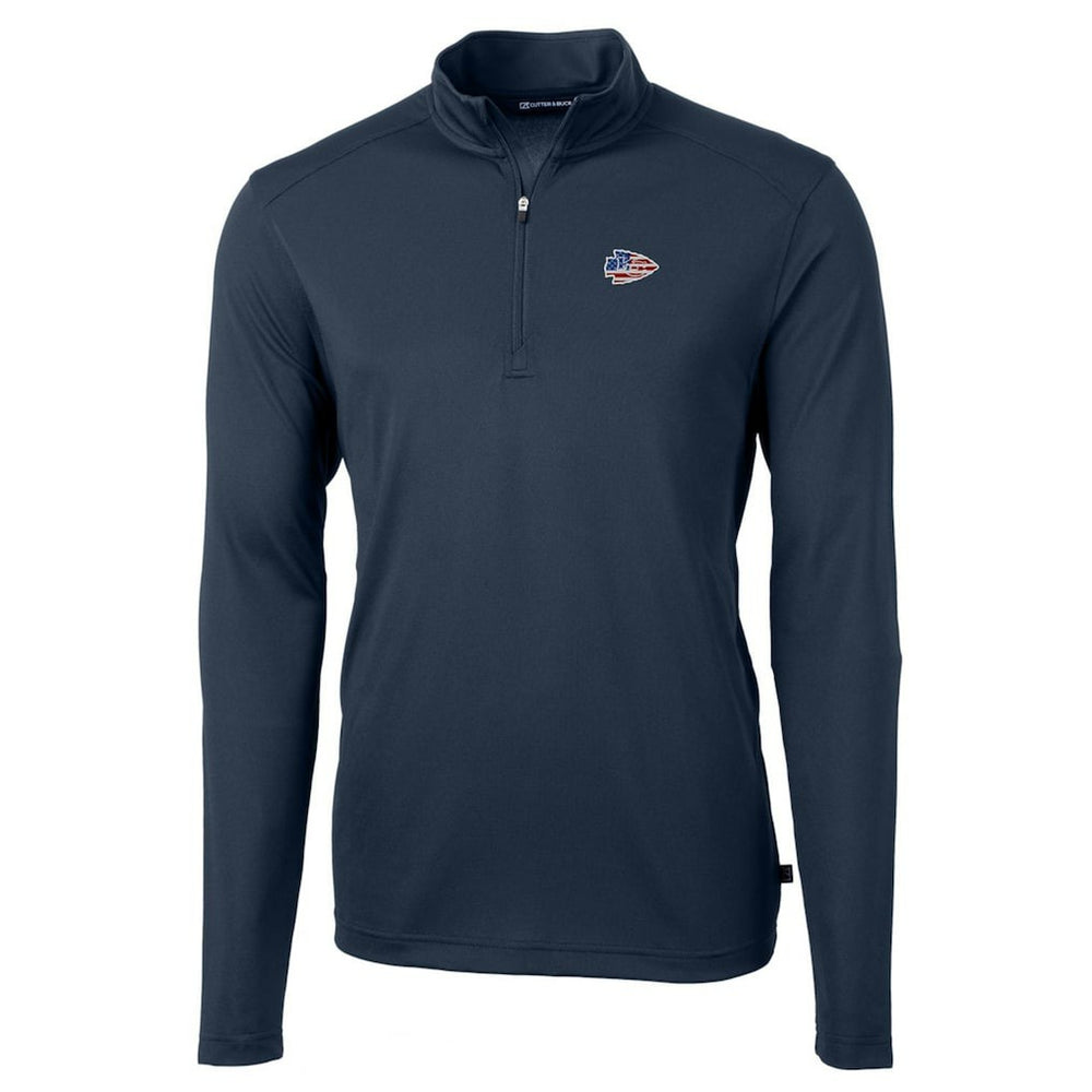 Kansas City Chiefs Cutter & Buck Big & Tall Virtue Eco Pique Recycled Quarter-Zip Jacket - Navy discount