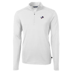 Detroit Lions Cutter & Buck Big & Tall Virtue Eco Pique Recycled Quarter-Zip Jacket - White on sale