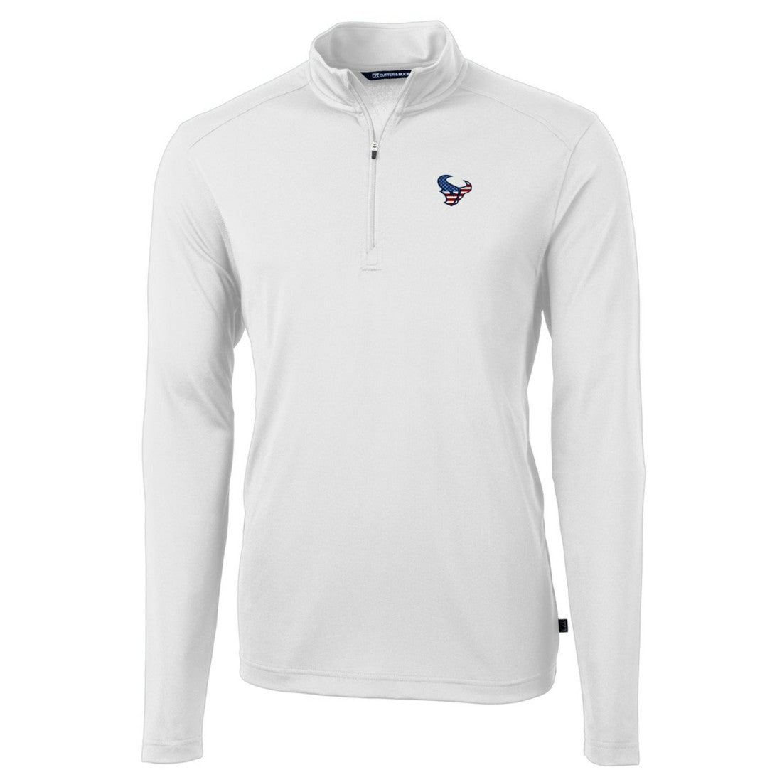 Houston Texans Cutter & Buck Big & Tall Virtue Eco Pique Recycled Quarter-Zip Jacket - White for sale