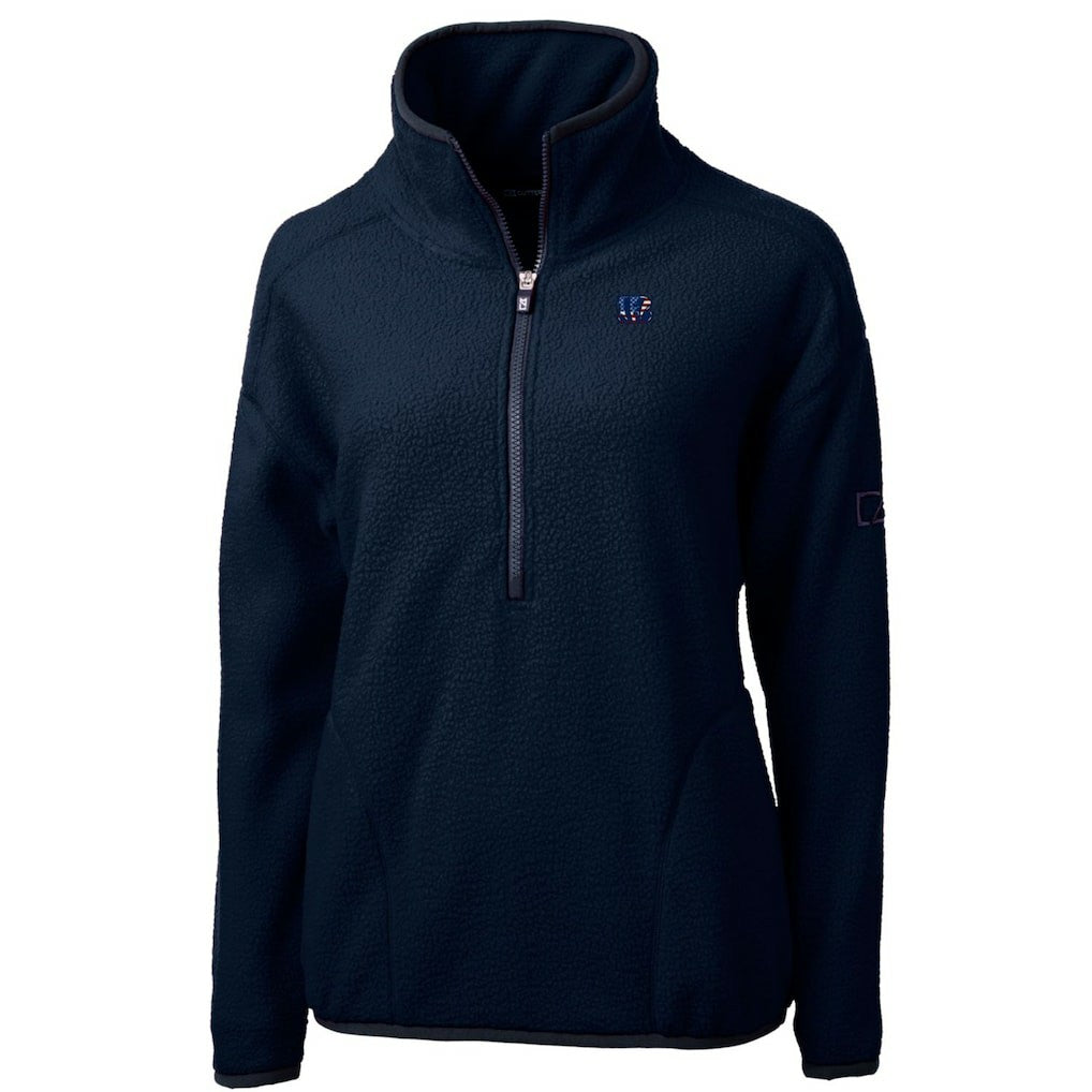 Cincinnati Bengals Cutter & Buck Women's Americana Cascade Eco Sherpa Fleece Half-Zip Pullover Jacket - Navy cheap