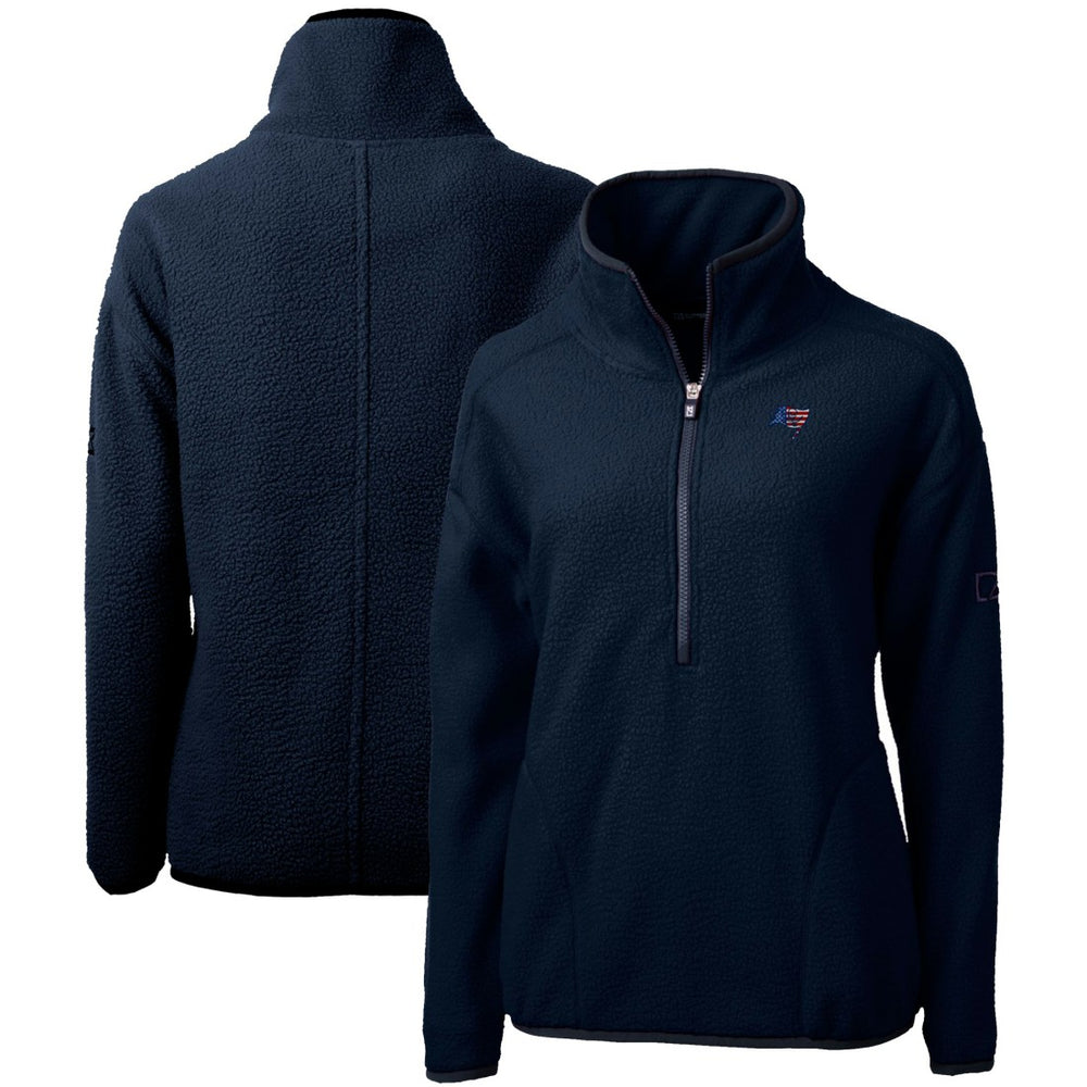 Tampa Bay Buccaneers Cutter & Buck Women's Americana Cascade Eco Sherpa Fleece Half-Zip Pullover Jacket - Navy online