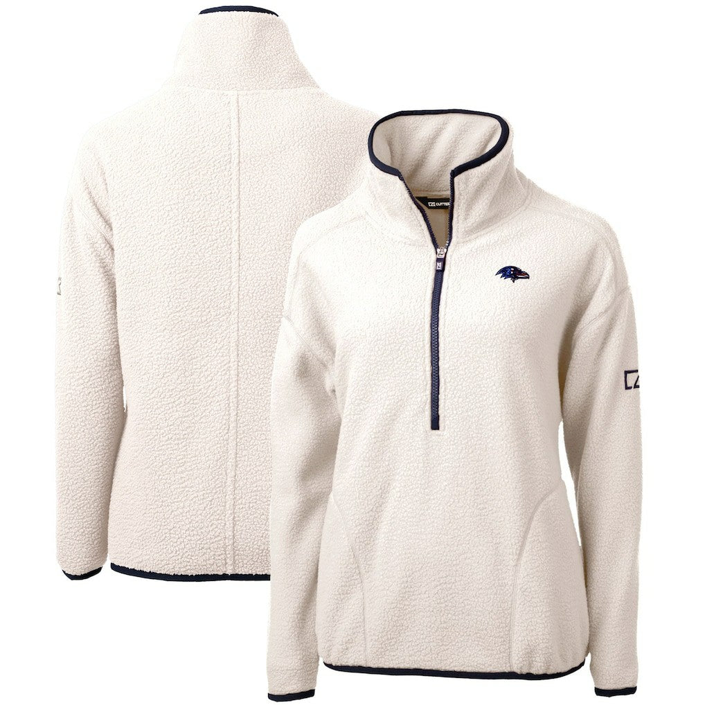 Baltimore Ravens Cutter & Buck Women's Americana Cascade Eco Sherpa Fleece Half-Zip Pullover Jacket - Cream on sale