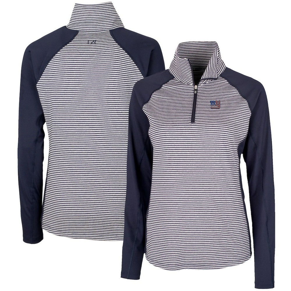 New York Giants Cutter & Buck Women's Forge Tonal Half-Zip Top - Navy online