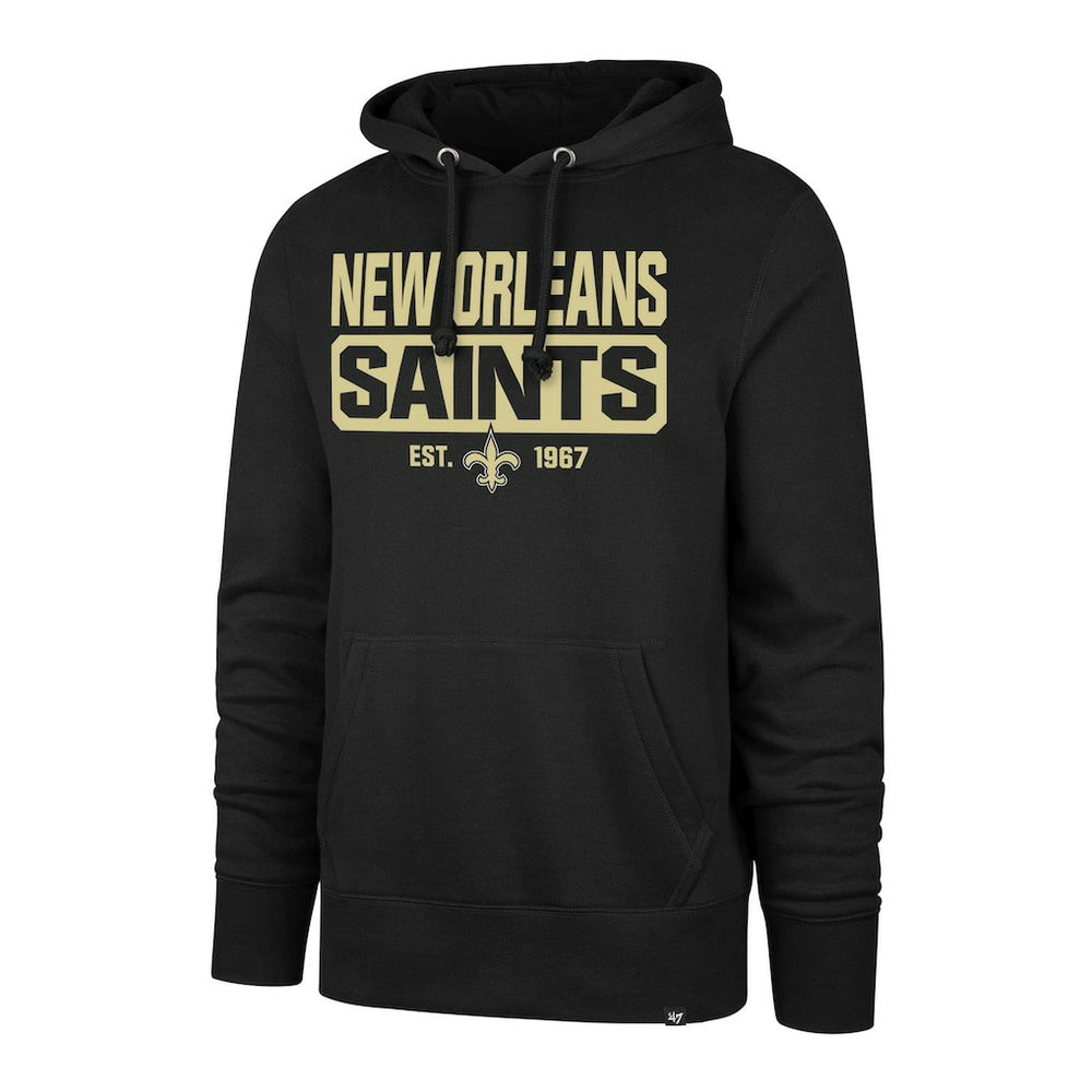 New Orleans Saints '47 Box Out Headline Pullover Hoodie - Black sale
