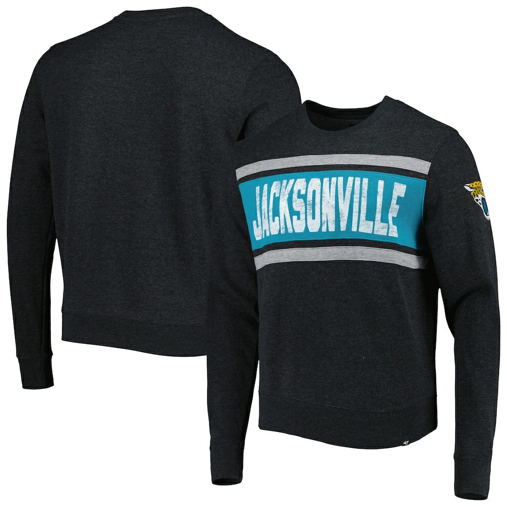 Jacksonville Jaguars '47 Bypass Tribeca Pullover Sweatshirt - Heathered Black on sale
