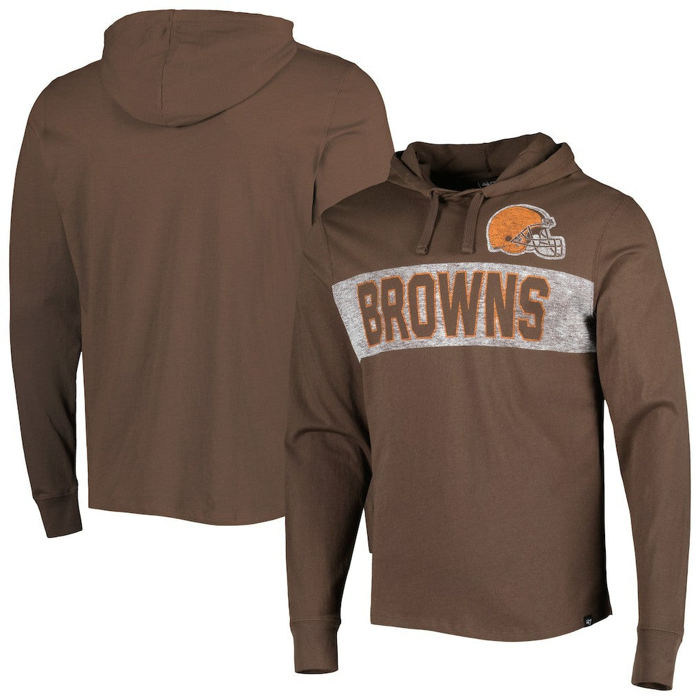 Cleveland Browns '47 Field Franklin Hooded Long Sleeve T-Shirt - Brown cheap