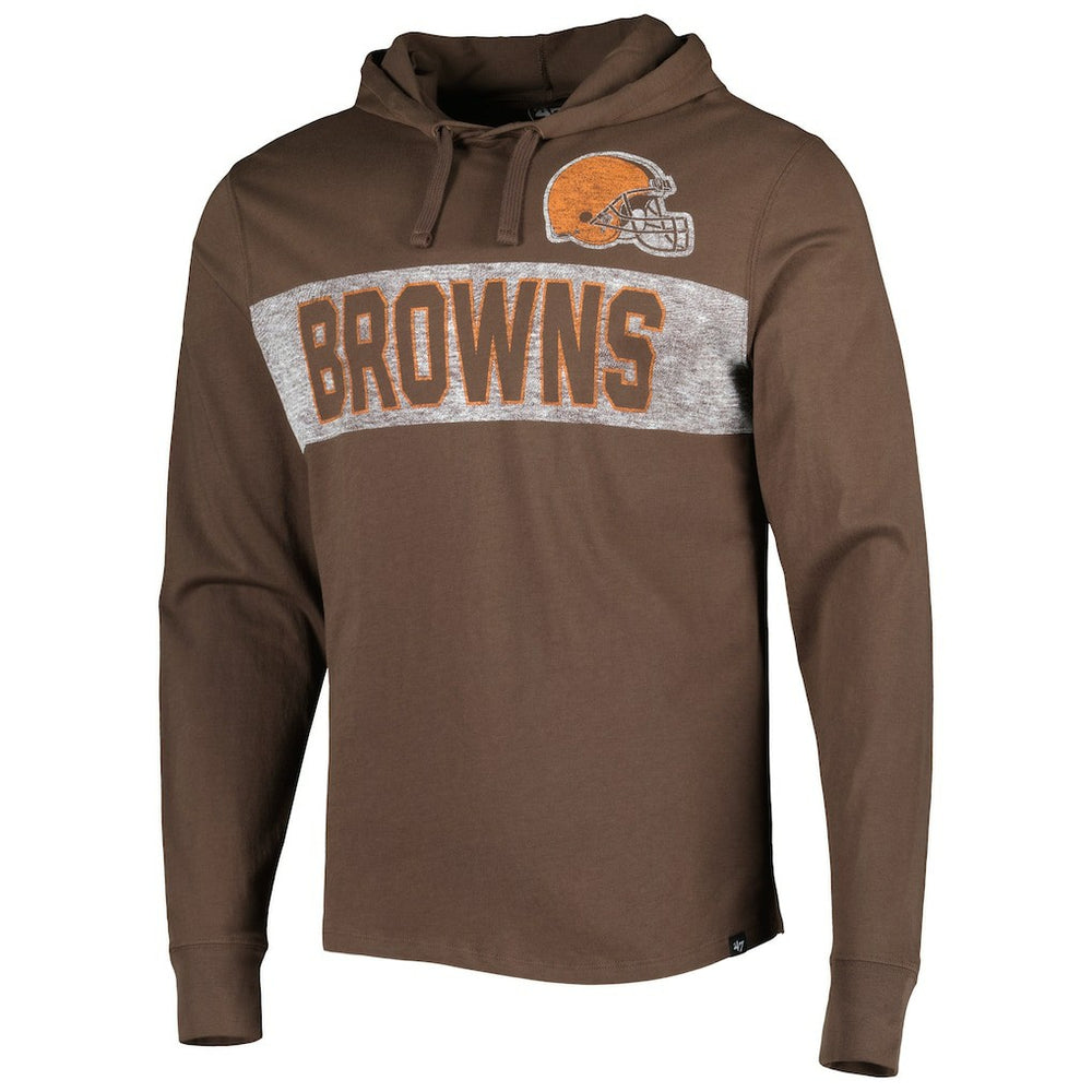 Cleveland Browns '47 Field Franklin Hooded Long Sleeve T-Shirt - Brown cheap