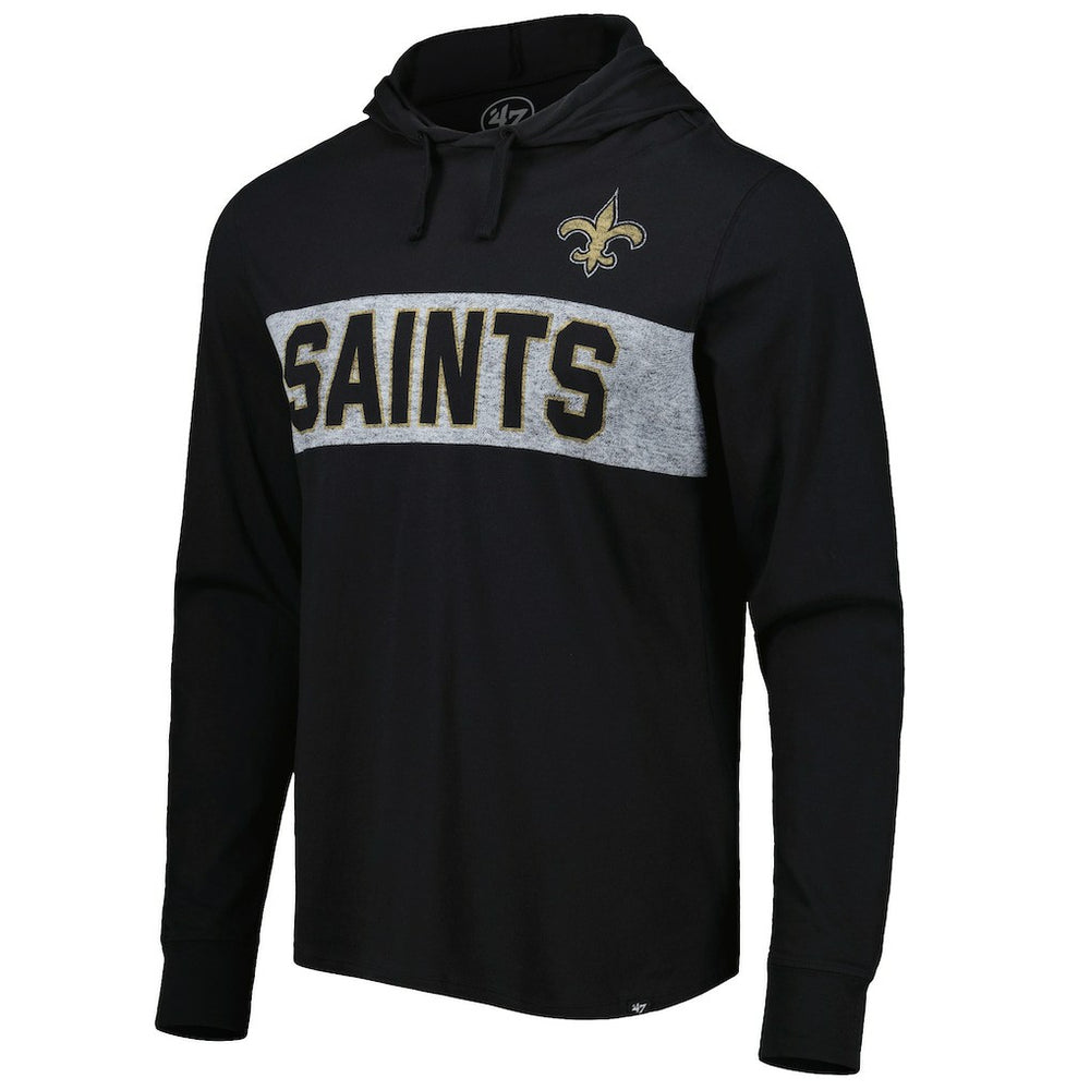 New Orleans Saints '47 Field Franklin Hooded Long Sleeve T-Shirt - Black cheap