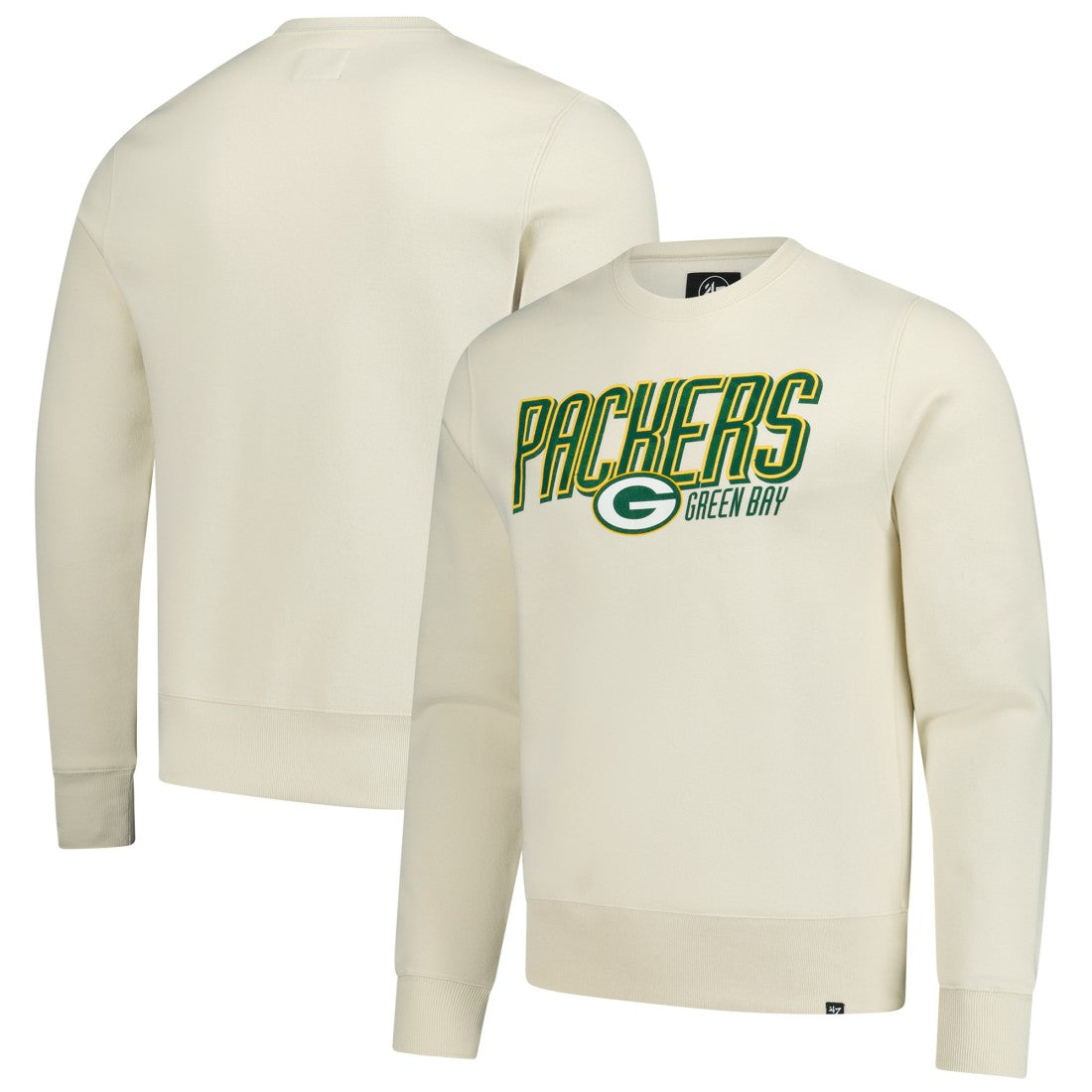 Green Bay Packers '47 Locked In Headline Pullover Sweatshirt - Cream outlet