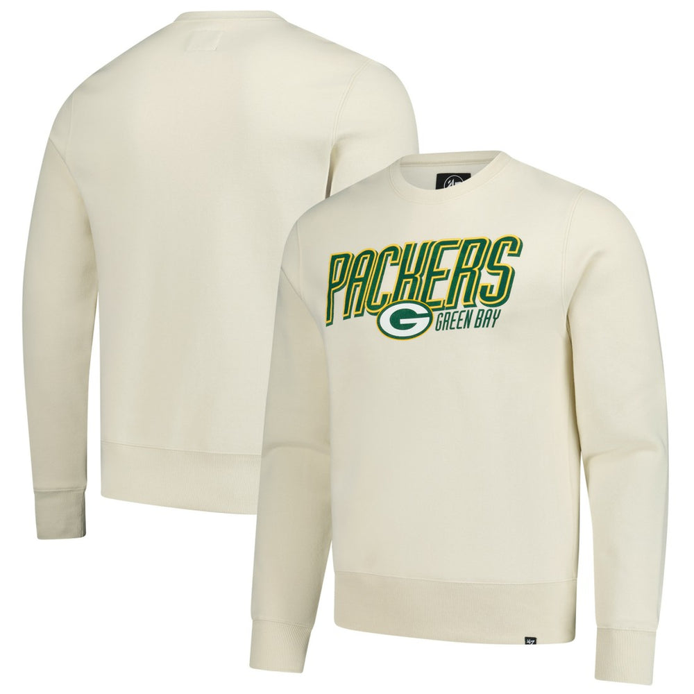 Green Bay Packers '47 Locked In Headline Pullover Sweatshirt - Cream outlet