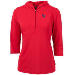 Houston Texans Cutter & Buck Women's Virtue Eco Pique 3/4 Sleeve Half-Zip Pullover Hoodie - Red cheap