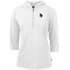 Minnesota Vikings Cutter & Buck Women's Virtue Eco Pique 3/4 Sleeve Half-Zip Pullover Hoodie - White sale
