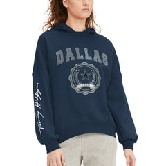 Dallas Cowboys Tommy Hilfiger Women's Becca Dropped Shoulders Pullover Hoodie - Navy outlet