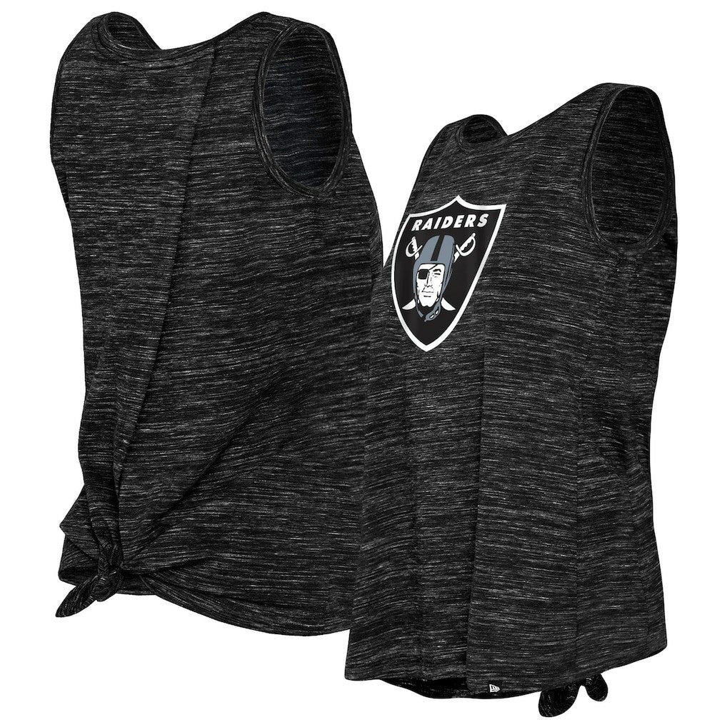 Las Vegas Raiders New Era Women's Space Dye Tie-Back Tank Top - Black discount