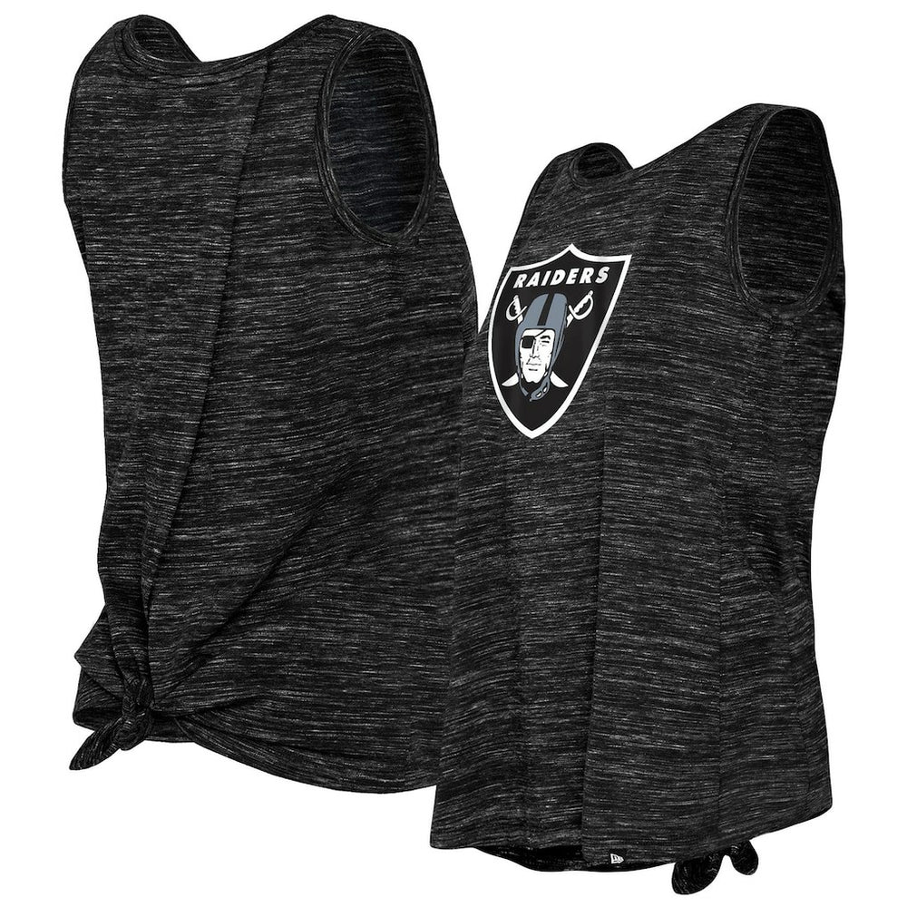 Las Vegas Raiders New Era Women's Space Dye Tie-Back Tank Top - Black discount