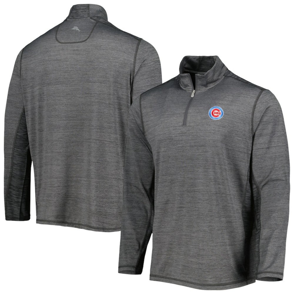 Chicago Cubs Tommy Bahama Delray IslandZone Half-Zip Top Charcoal