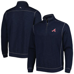 Atlanta Braves Tommy Bahama Tobago Bay Tri-Blend Quarter-Zip Sweatshirt Blue