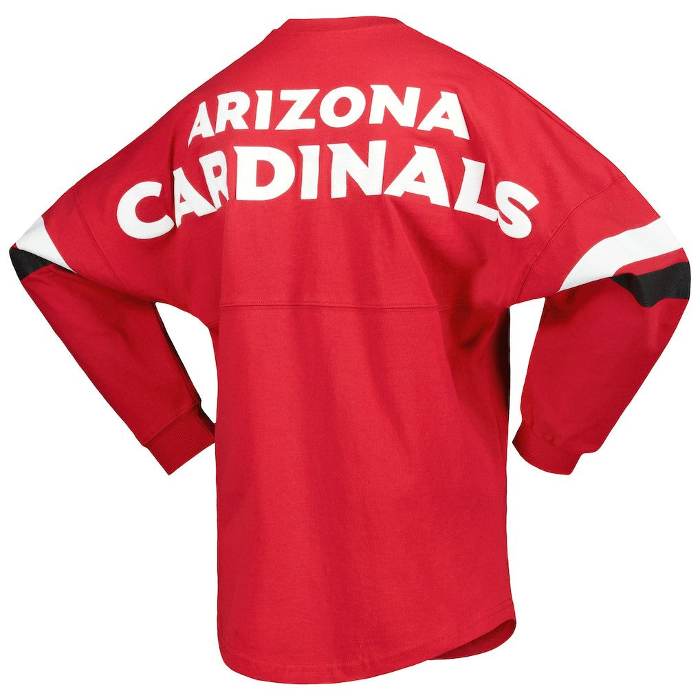 Arizona Cardinals Women's Spirit Jersey Lace-Up V-Neck Long Sleeve T-Shirt - Cardinal for sale