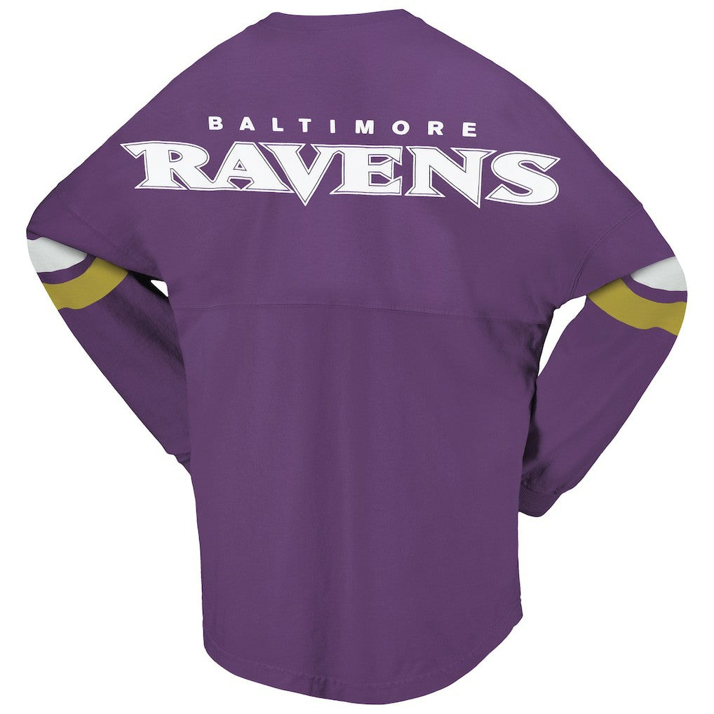Baltimore Ravens Women's Spirit Jersey Lace-Up V-Neck Long Sleeve T-Shirt - Purple outlet