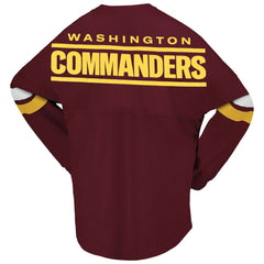 Washington Commanders Women's Spirit Jersey Lace-Up V-Neck Long Sleeve T-Shirt - Burgundy for sale