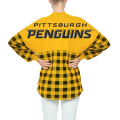 Pittsburgh Penguins Fanatics Women's Buffalo Check Long Sleeve T-Shirt - Gold T-shirts