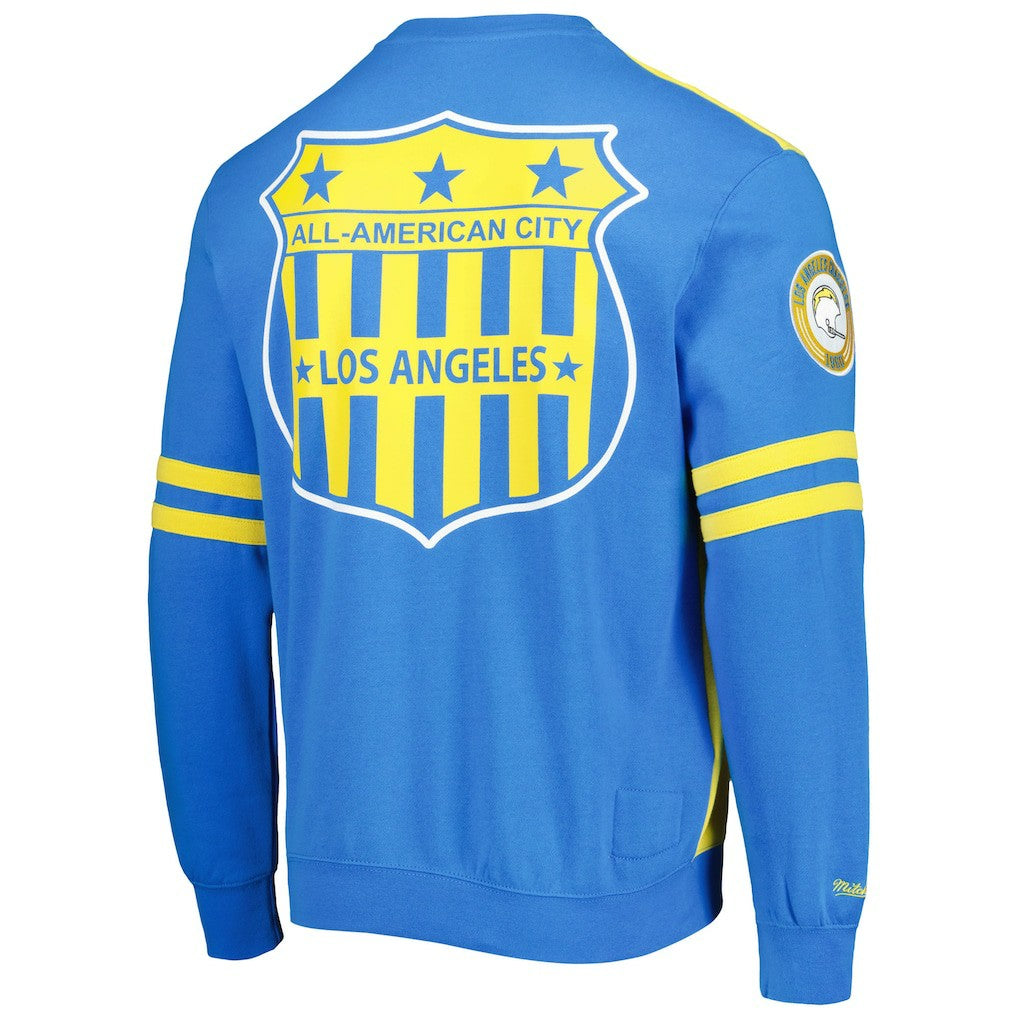 Los Angeles Chargers All Over 2.0 Pullover Sweatshirt - Gold discount
