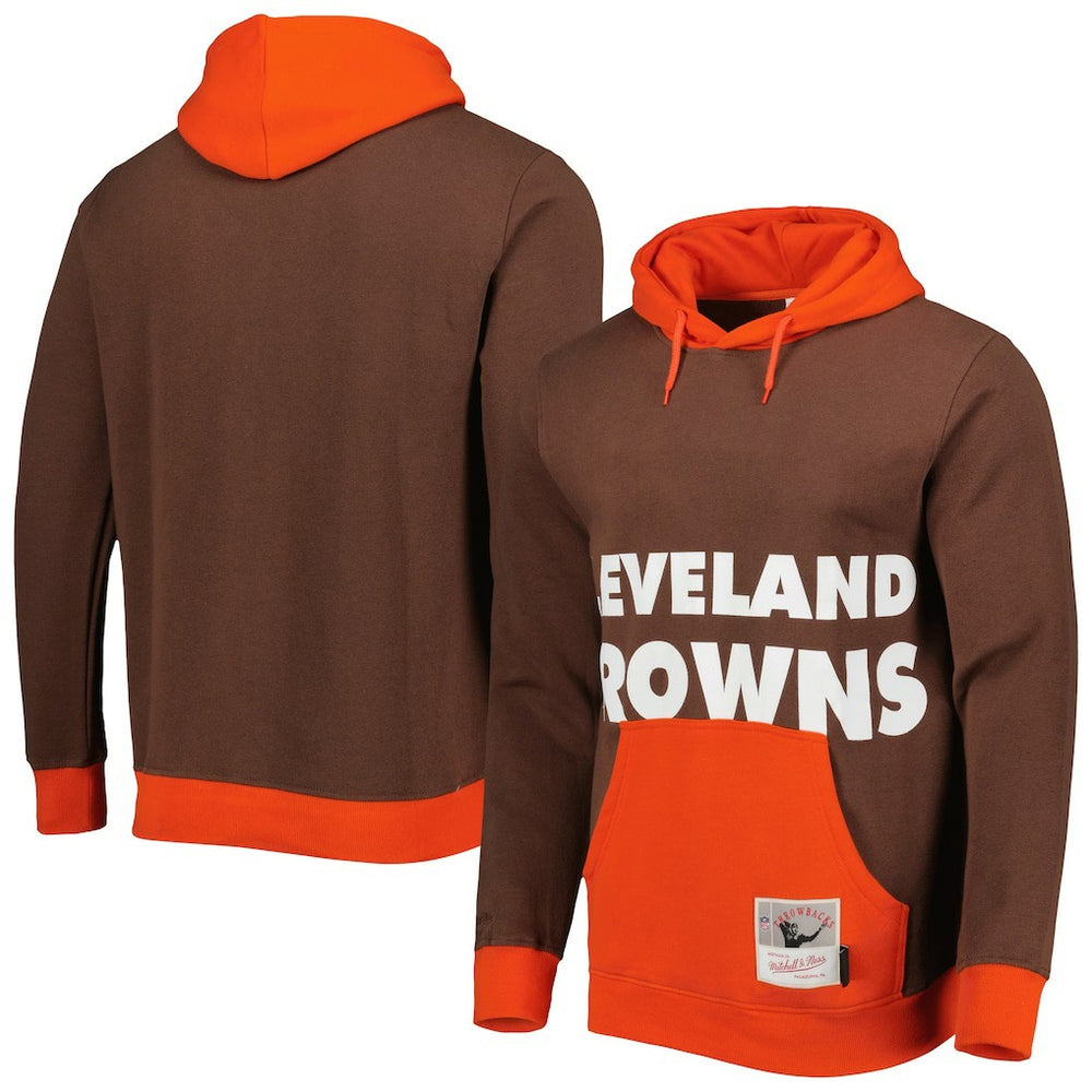 Cleveland Browns Big Face 5.0 Pullover Hoodie - Brown for sale