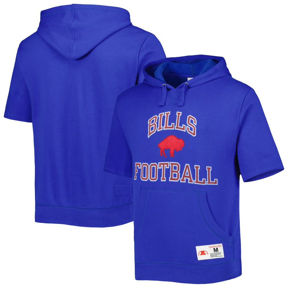 Buffalo Bills Washed Short Sleeve Pullover Hoodie - Royal discount