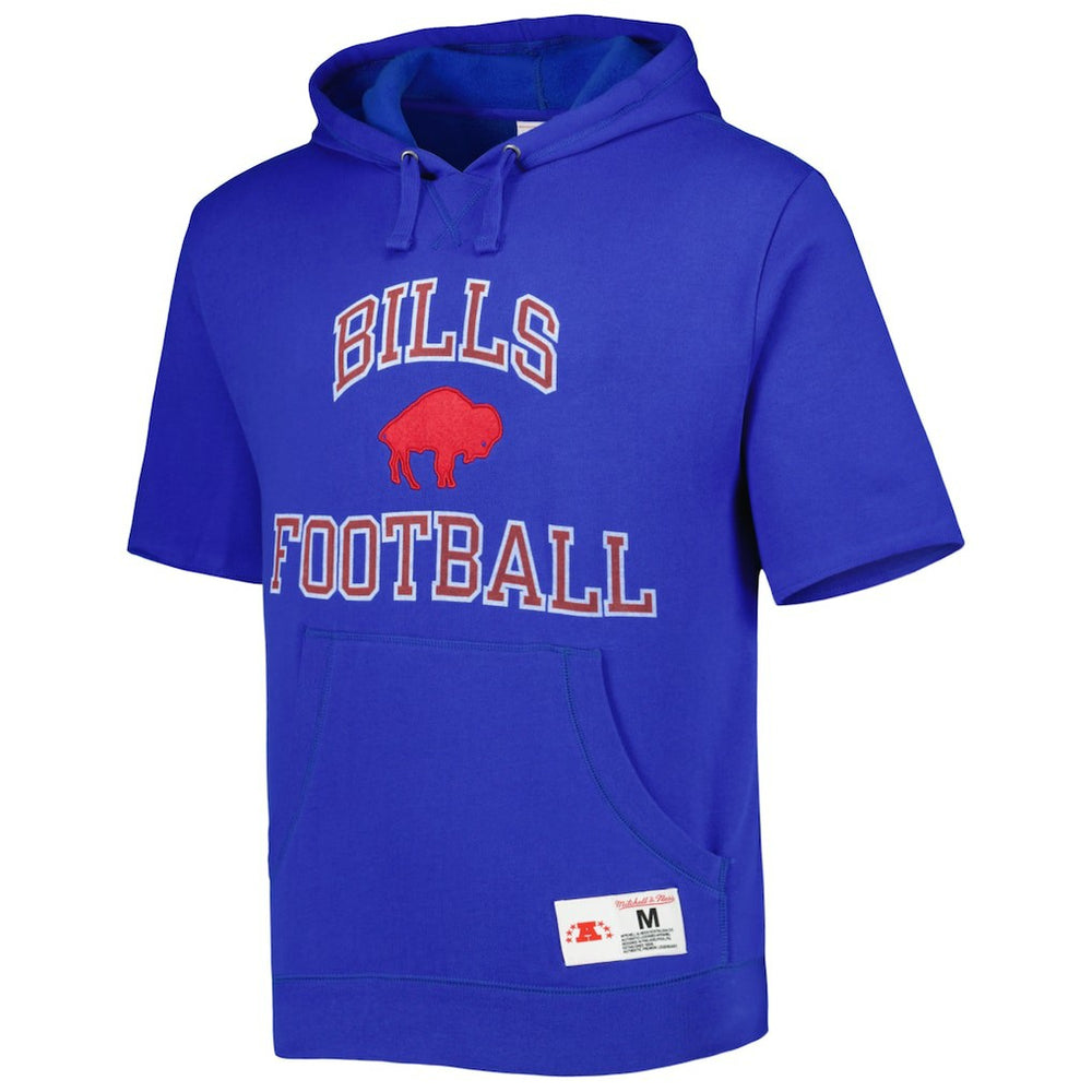 Buffalo Bills Washed Short Sleeve Pullover Hoodie - Royal discount