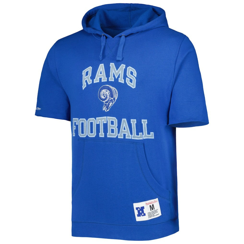 Los Angeles Rams Washed Short Sleeve Pullover Hoodie - Royal cheap