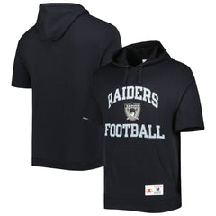 Las Vegas Raiders Washed Short Sleeve Pullover Hoodie - Black outlet