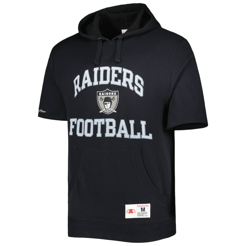 Las Vegas Raiders Washed Short Sleeve Pullover Hoodie - Black outlet