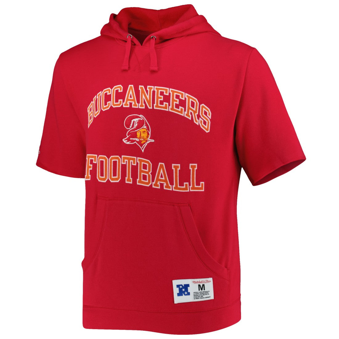 Tampa Bay Buccaneers Washed Short Sleeve Pullover Hoodie - Scarlet on sale
