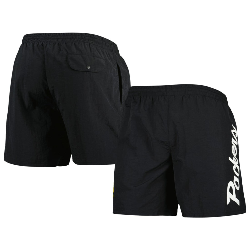 Green Bay Packers Team Essentials Nylon Shorts - Black cheap