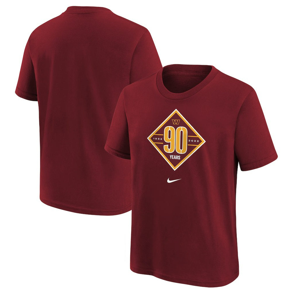 Washington Commanders Youth 90th Anniversary Logo T-Shirt - Burgundy for sale