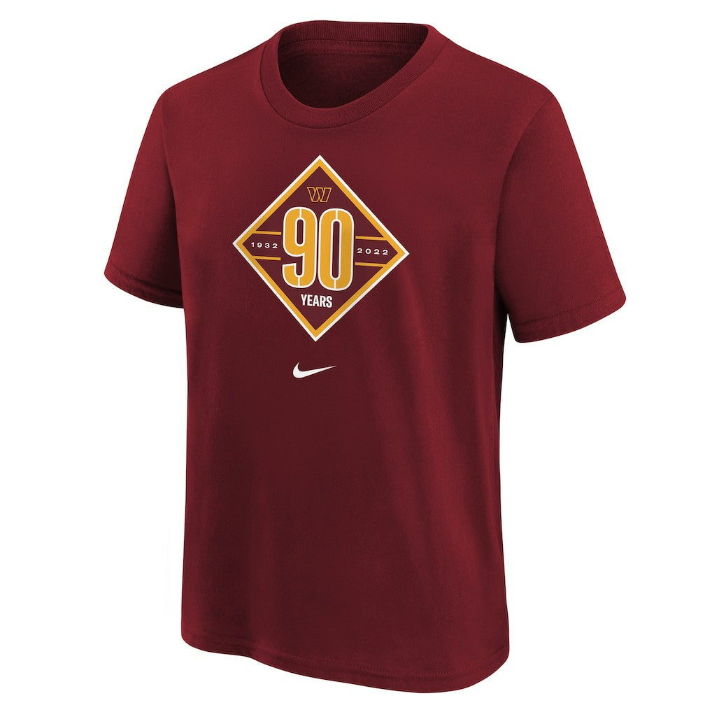 Washington Commanders Youth 90th Anniversary Logo T-Shirt - Burgundy for sale