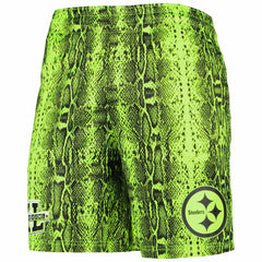 Pittsburgh Steelers New Era Summer Pop Shorts - Neon Green discount