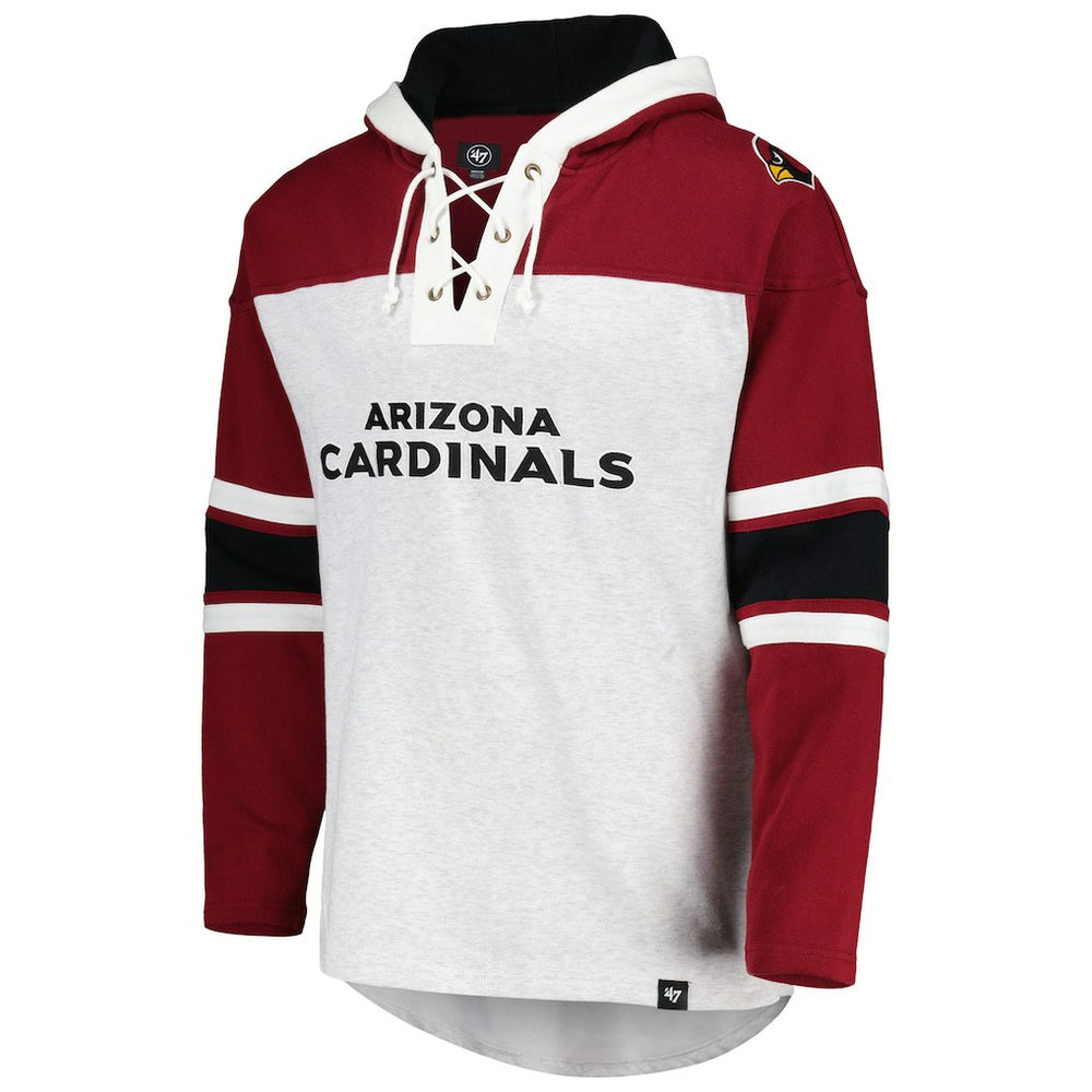 Arizona Cardinals '47 Gridiron Lace-Up Pullover Hoodie - Heather Gray cheap
