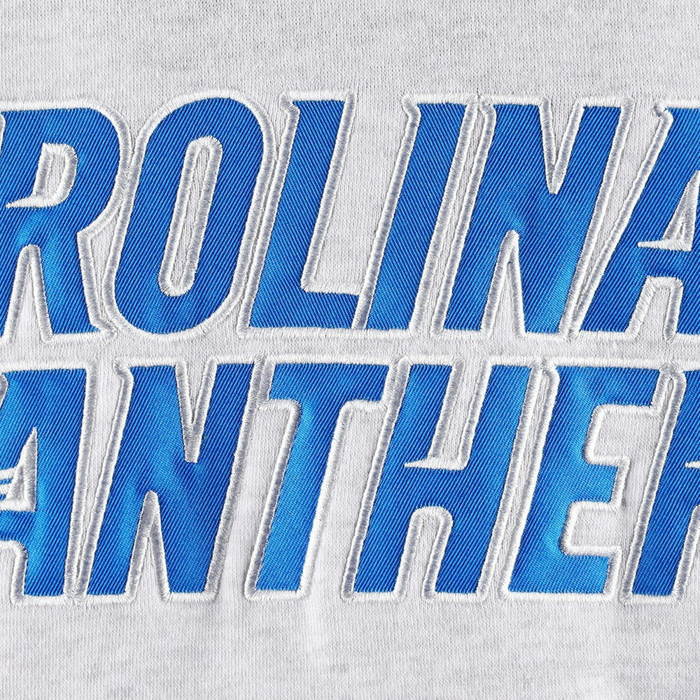 Carolina Panthers '47 Gridiron Lace-Up Pullover Hoodie - Heather Gray discount