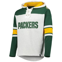Green Bay Packers '47 Gridiron Lace-Up Pullover Hoodie - Heather Gray cheap