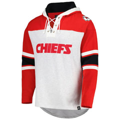 Kansas City Chiefs '47 Gridiron Lace-Up Pullover Hoodie - Heather Gray sale