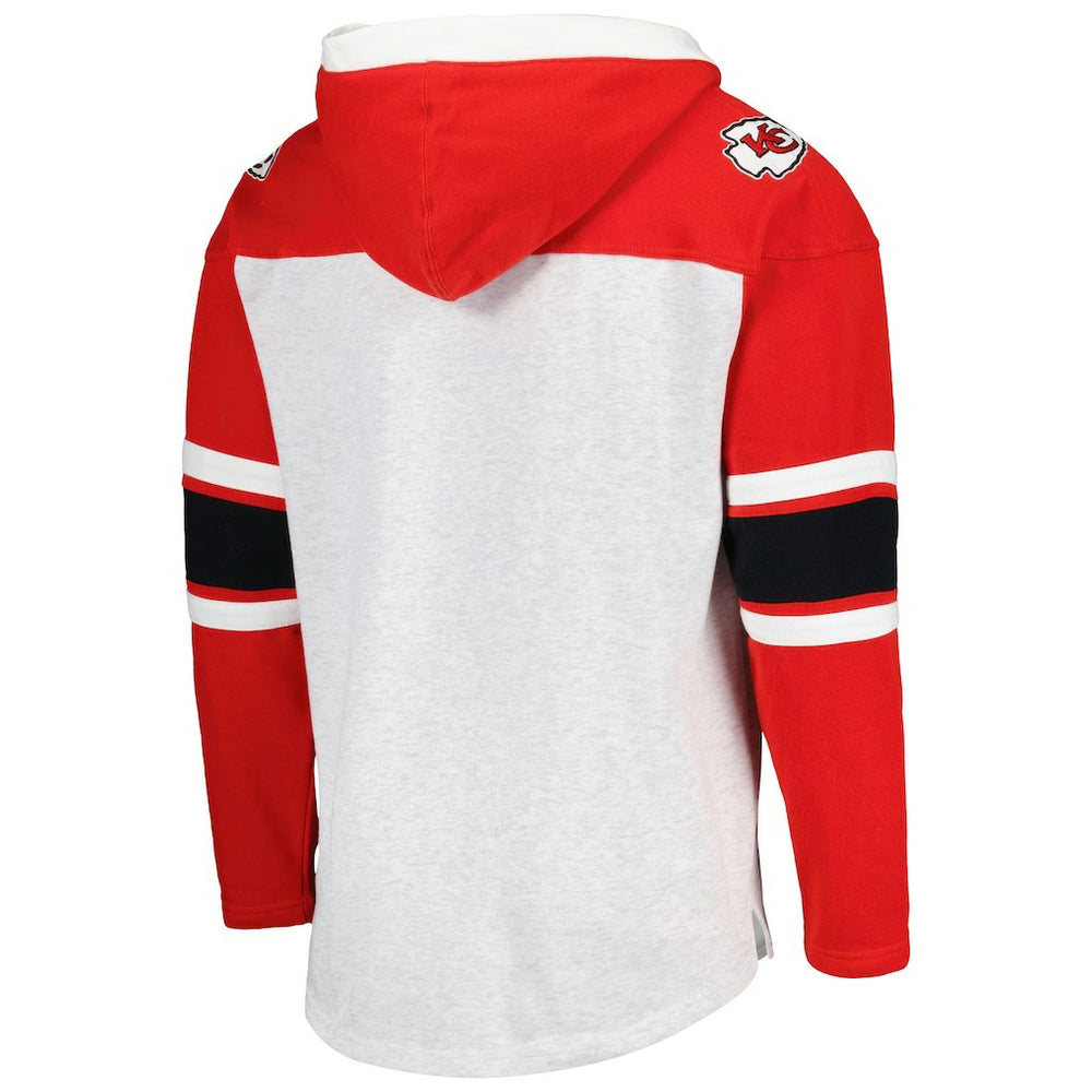 Kansas City Chiefs '47 Gridiron Lace-Up Pullover Hoodie - Heather Gray sale