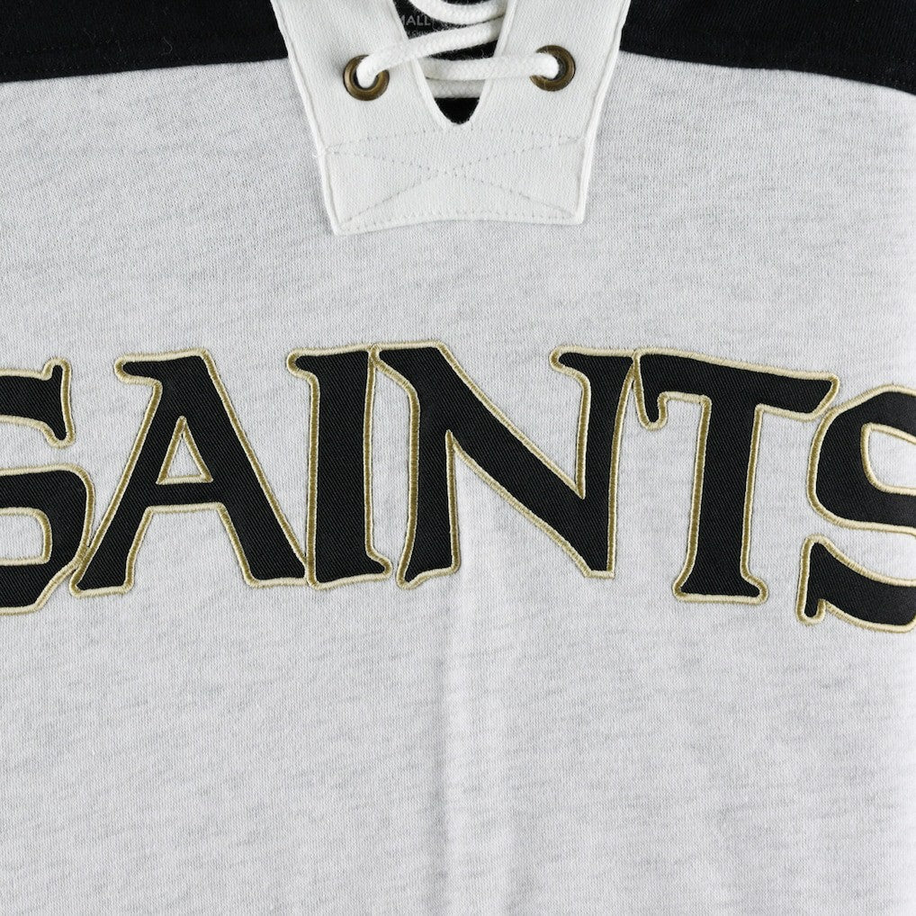 New Orleans Saints '47 Gridiron Lace-Up Pullover Hoodie - Heather Gray sale
