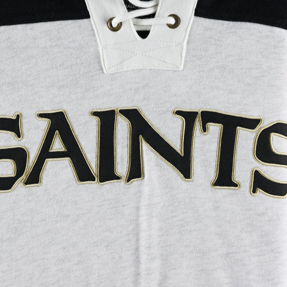 New Orleans Saints '47 Gridiron Lace-Up Pullover Hoodie - Heather Gray sale