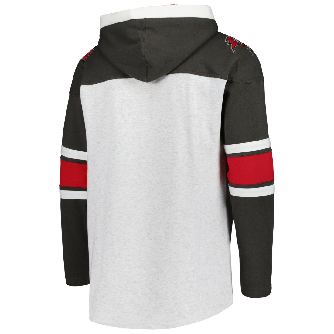 Tampa Bay Buccaneers '47 Gridiron Lace-Up Pullover Hoodie - Heather Gray discount