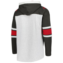 Tampa Bay Buccaneers '47 Gridiron Lace-Up Pullover Hoodie - Heather Gray discount