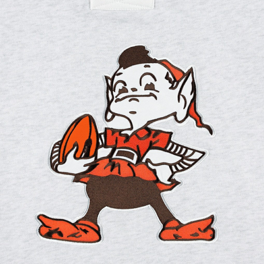 Cleveland Browns '47 Brownie The Elf Historic Logo Gridiron Lace-Up Pullover Hoodie - Heather Gray outlet