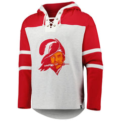 Tampa Bay Buccaneers '47 Historic Logo Gridiron Lace-Up Pullover Hoodie - Heather Gray outlet